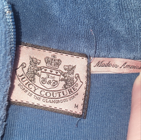 Juicy Couture Terry Cloth Zip-Up Jacket  Women's Size Medium "J" Zipper Charm - Picture 8 of 9